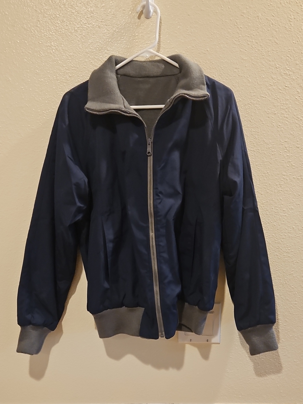 Reversible Sears Navy Bomber Jacket with Gray Trim